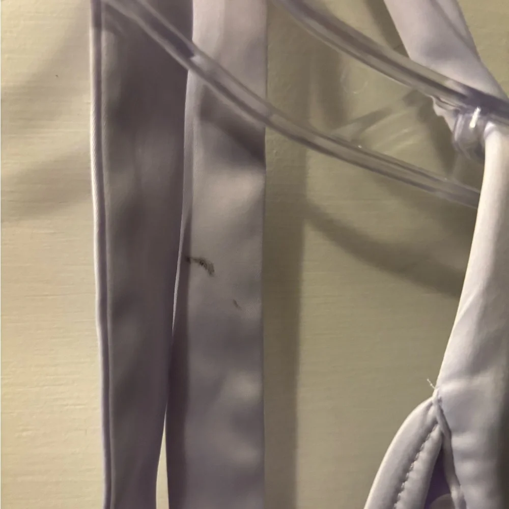 Peppermayo Lavender Satin Halter Mini Dress with Front Ring Detail - Picture 4 of 7